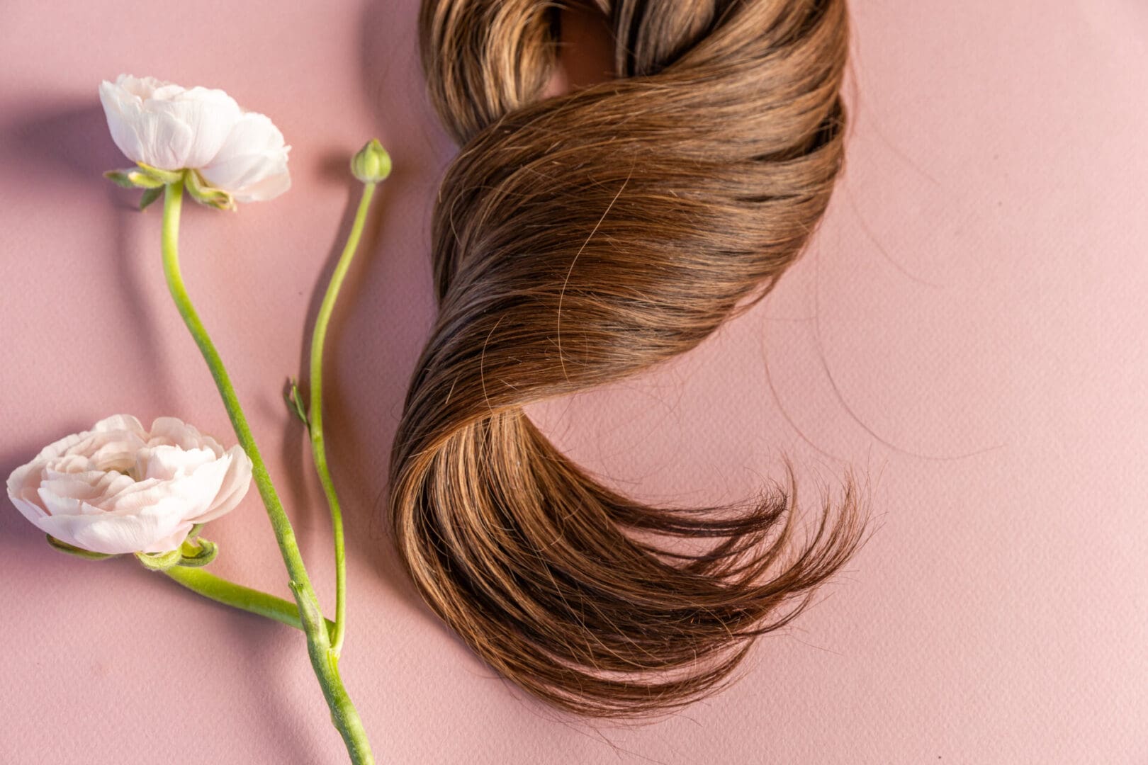 A close up of a hair brush and some flowers